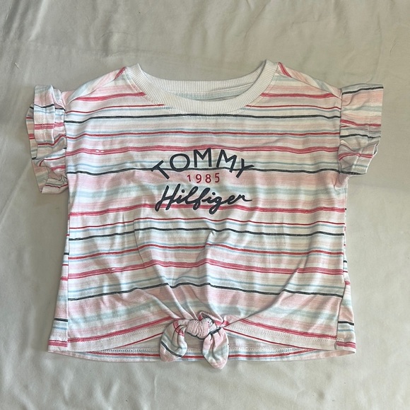 Tommy Hilfiger - Kids Striped Pink and White Top - Picture 1 of 3
